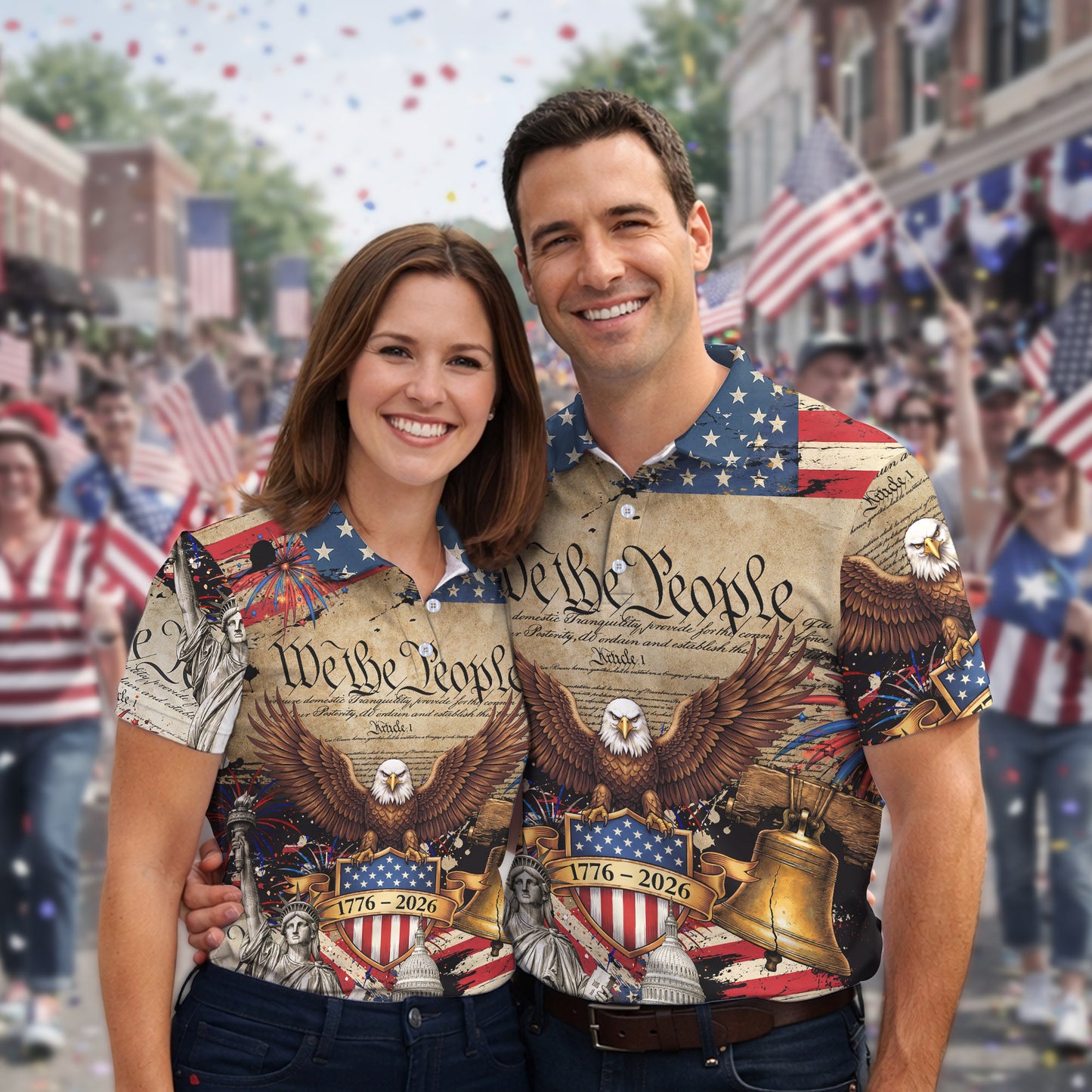 We The People Semiquincentennial Proud America 4th Of July Polo