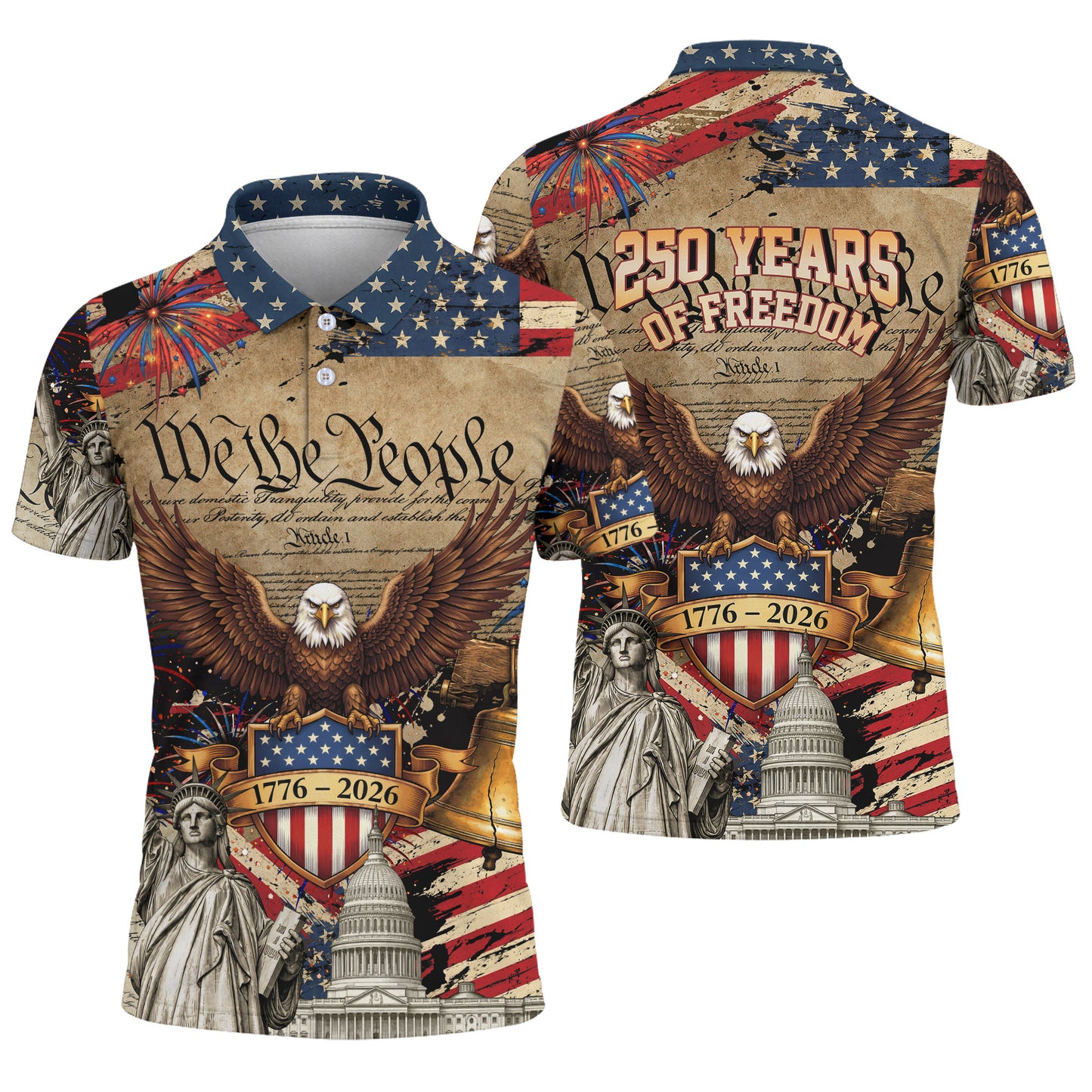 We The People Semiquincentennial Proud America 4th Of July Polo