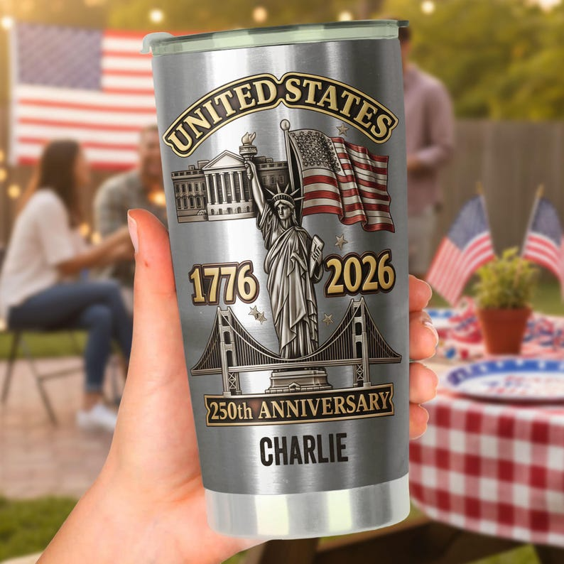 250 Years USA 20oz Stainless Tumbler for Proud Americans We The People Flag Design 1776 2026