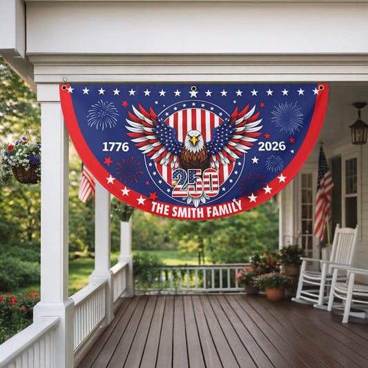 Custom 250 Years 1776-2026 Semicircle Fence Flag