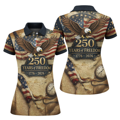 Vintage 250 Years of Freedom Eagle USA 4th Of July Polo Shirts