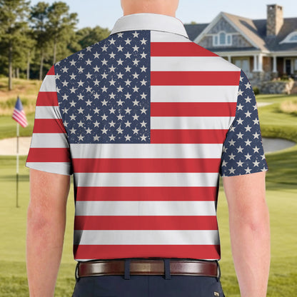 USA Flag Pattern Semiquincentennial Golf Polo