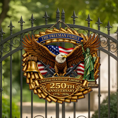 Custom Military Eagle Honor the Brave 250th Anniversary Wood Sign