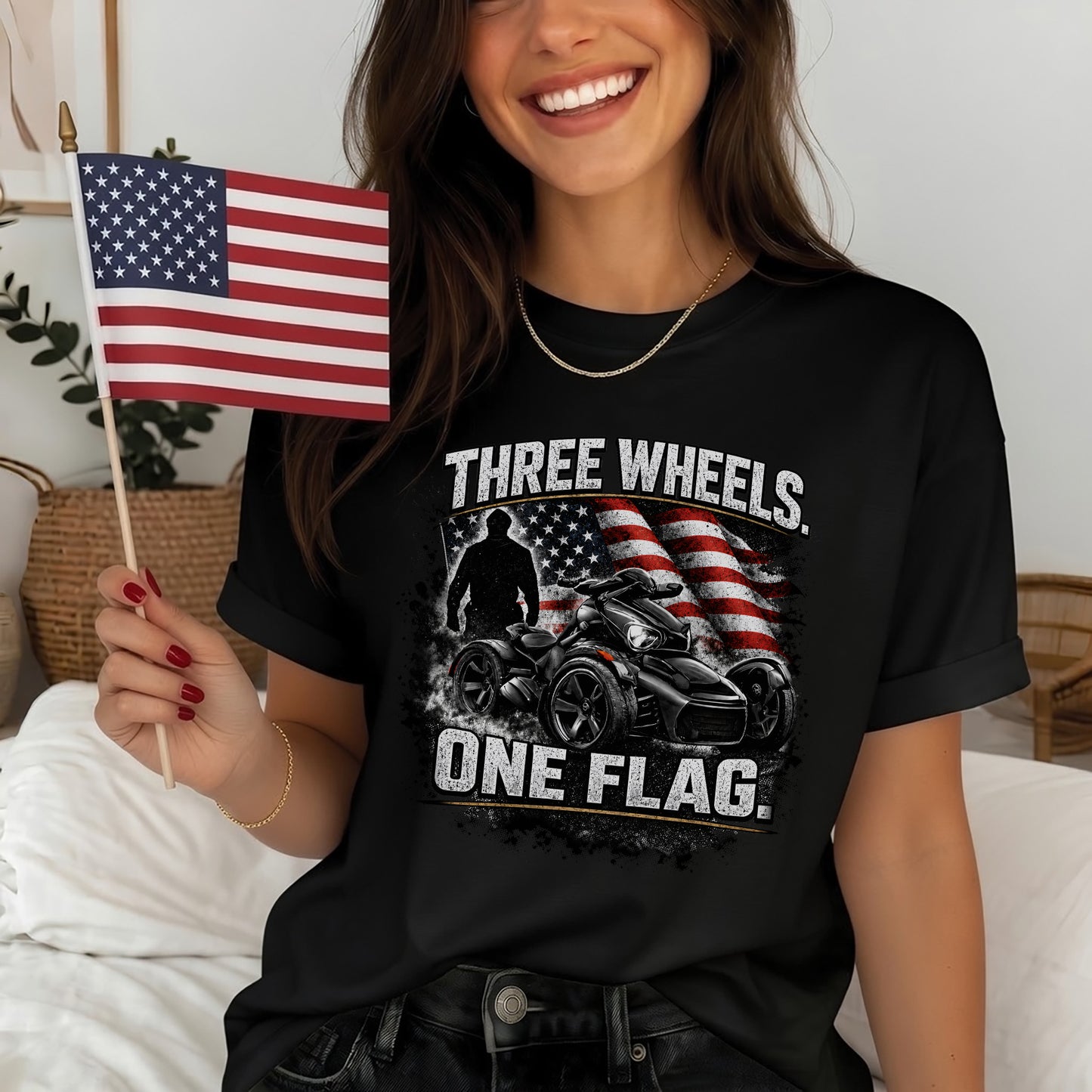 Three Wheels One Flag T-shirt
