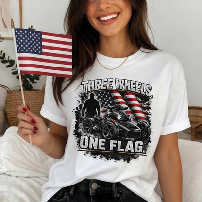 Three Wheels One Flag T-shirt