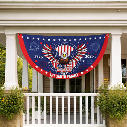 Custom 250 Years 1776-2026 Semicircle Fence Flag