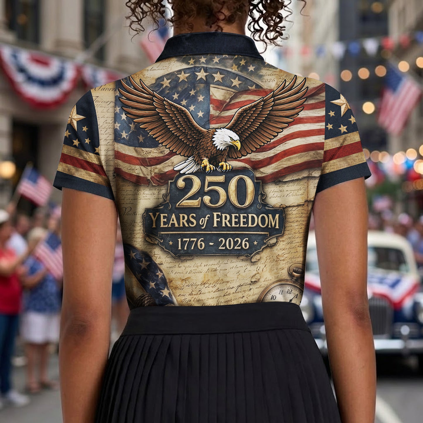 Vintage 250 Years of Freedom Eagle USA 4th Of July Polo Shirts