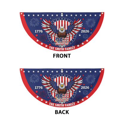Custom 250 Years 1776-2026 Semicircle Fence Flag