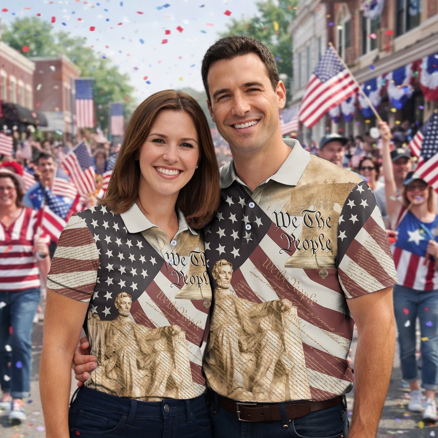 We The People American Flag Pattern 4th July Patriotic