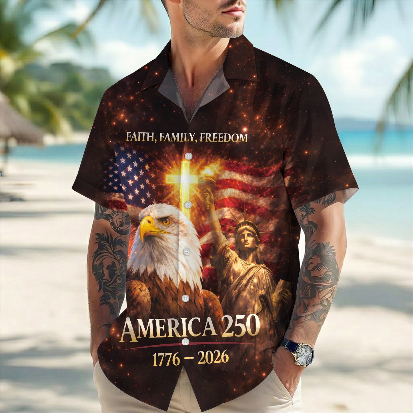 250th Anniversary Of USA Independence Day Holiday Hawaiian Shirt