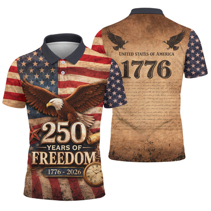 Freedom 250th Anniversary Vintage Eagle Polo Shirt