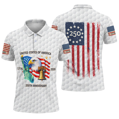 Golf Polo 250th Anniversary USA Freedom