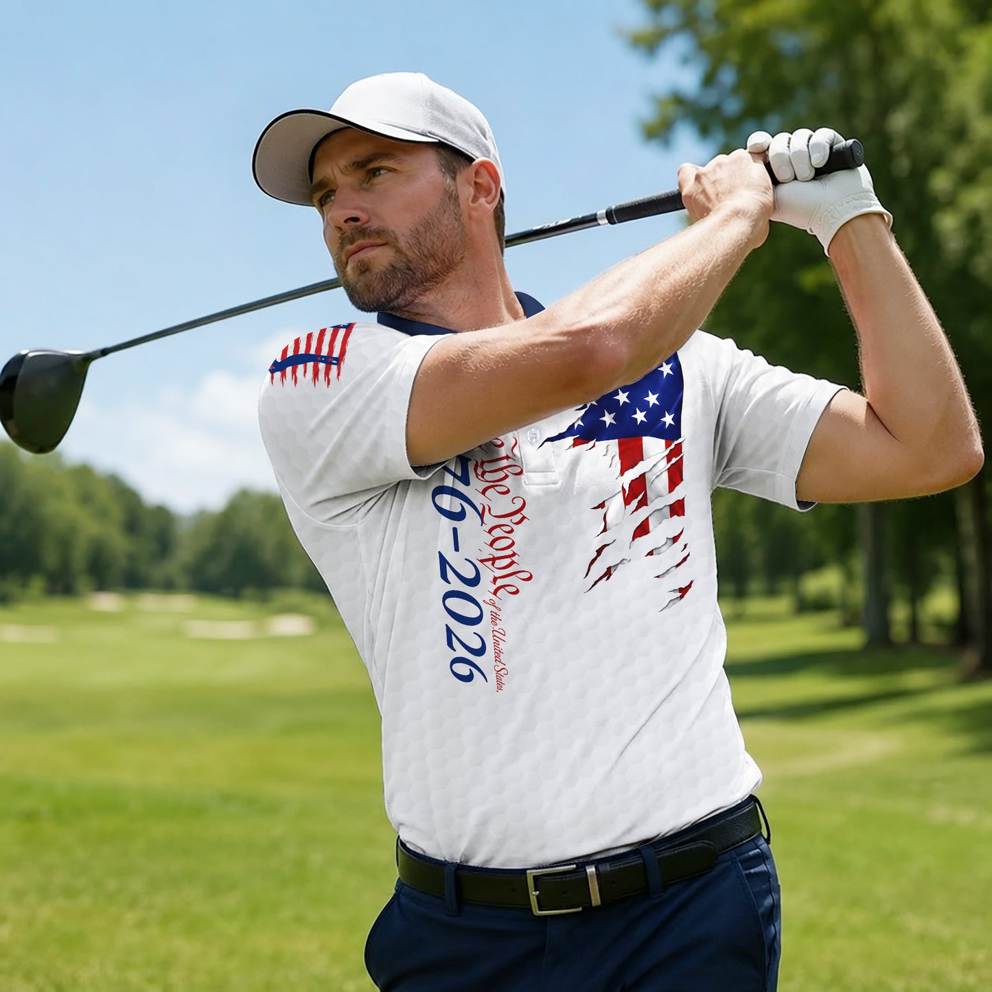 1776-2026 We the People USA 250th Anniversary Golf Polo Shirts