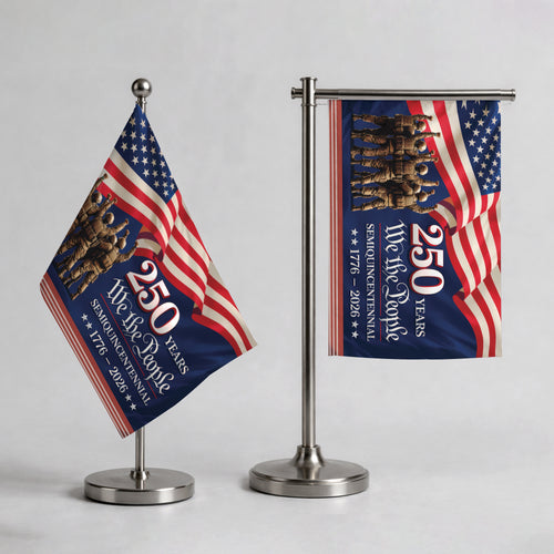 250th Anniversary Handheld Flag We the People Military Sacrifice and Service