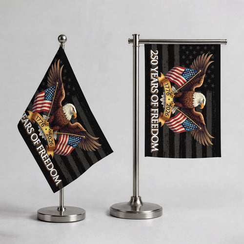 Handheld Flag 250th Anniversary USA - Bald Eagle 250 Years of Freedom 1776-2026