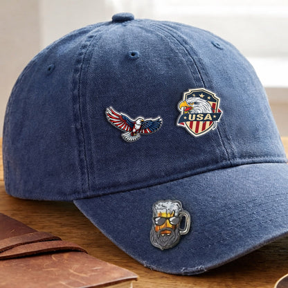 USA Flag Eagle Acrylic Pins – Silver Butterfly Clutch Set for Jackets, Hats & Gifts