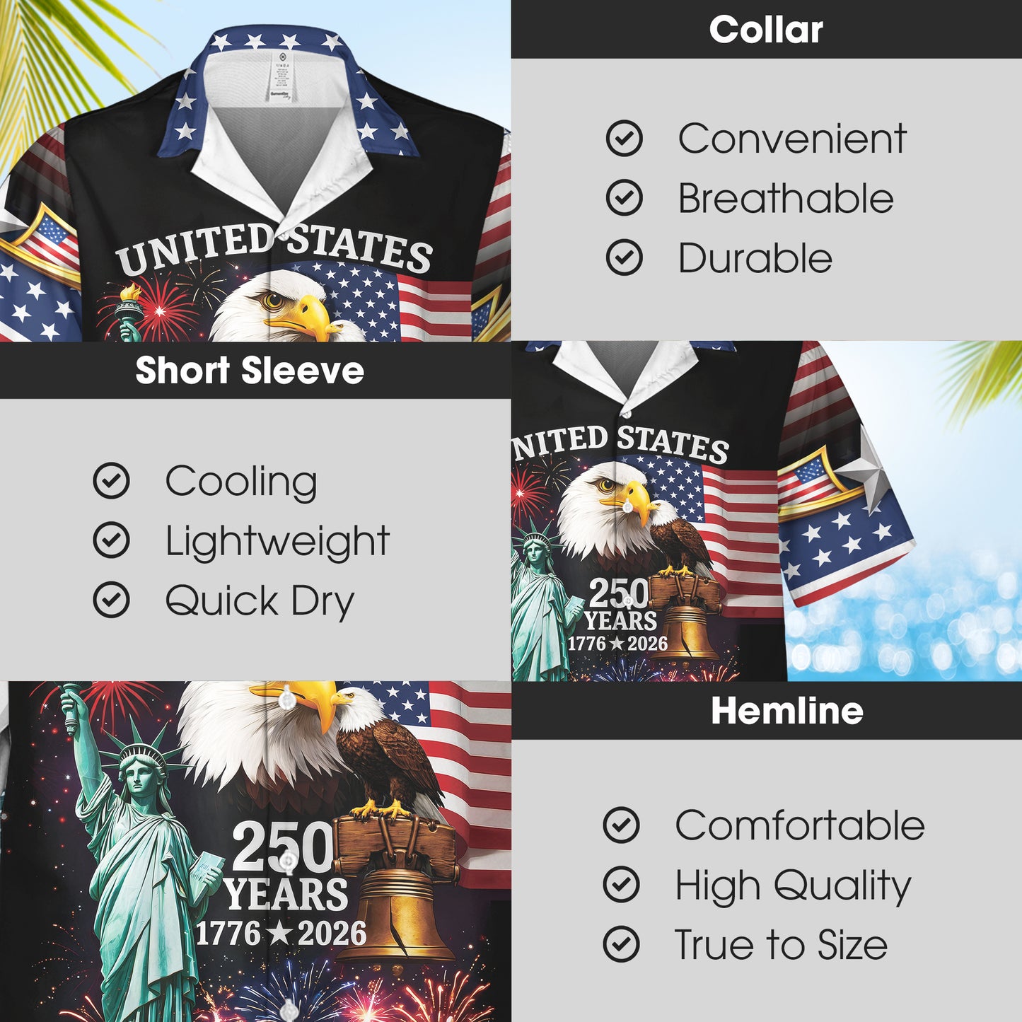 250th Anniversary Of USA Independence Day Holiday Hawaiian Shirt