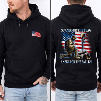 [Two Side] Stand for the Flag, Kneel for the Fallen - US Veteran Tee