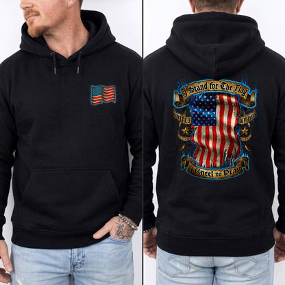 [Two Side] Stand for the Flag, I Kneel to Pray - US Veteran Patriot Shirt