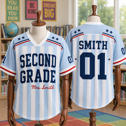 Custom Teacher Mesh Football Jersey, Personalized Name & Number Shirt