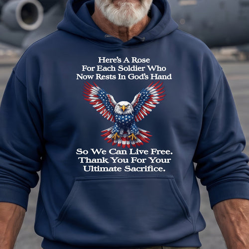 A Rose For Each Soldier Poem Shirt - USA Veteran Memorial Eagle Unisex Tee