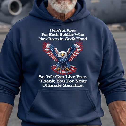 A Rose For Each Soldier Poem Shirt - USA Veteran Memorial Eagle Unisex Tee