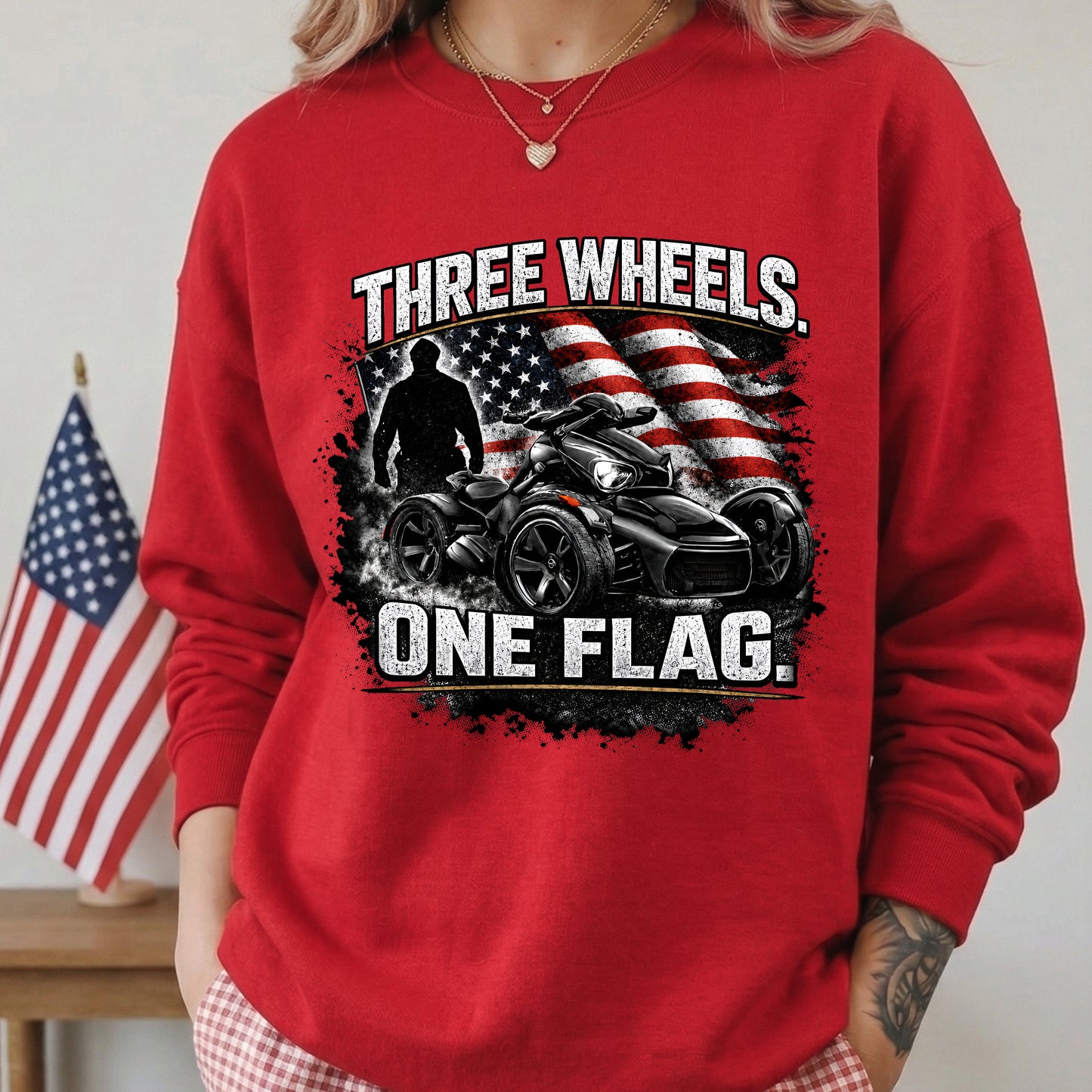 Three Wheels One Flag T-shirt