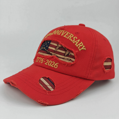 Vintage 250th Anniversary Embroidered Distressed Baseball Cap