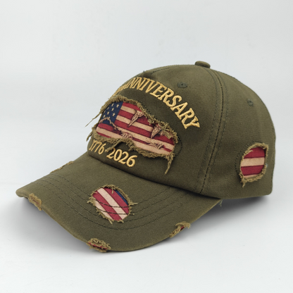 Vintage 250th Anniversary Embroidered Distressed Baseball Cap