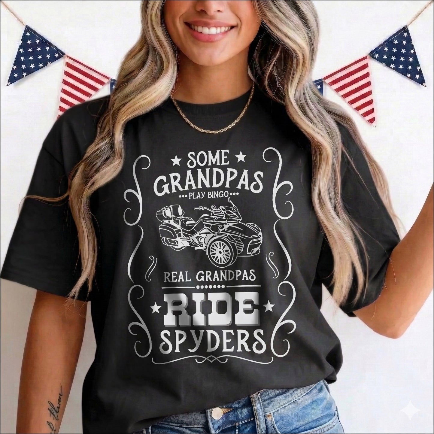 Real Grandpas Ride Spyders T-shirt