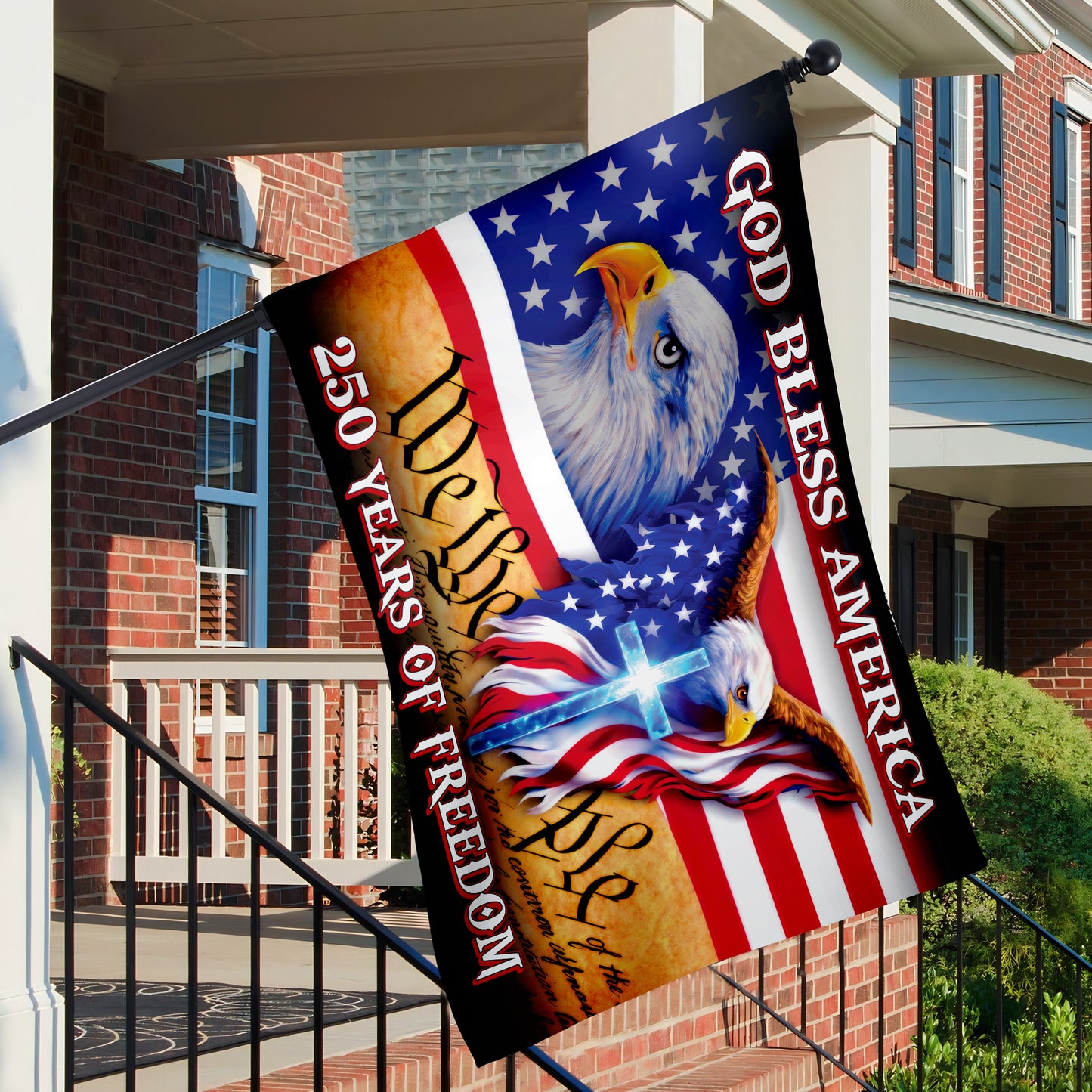 250 Years of Freedom Flag, We the People, God Bless America