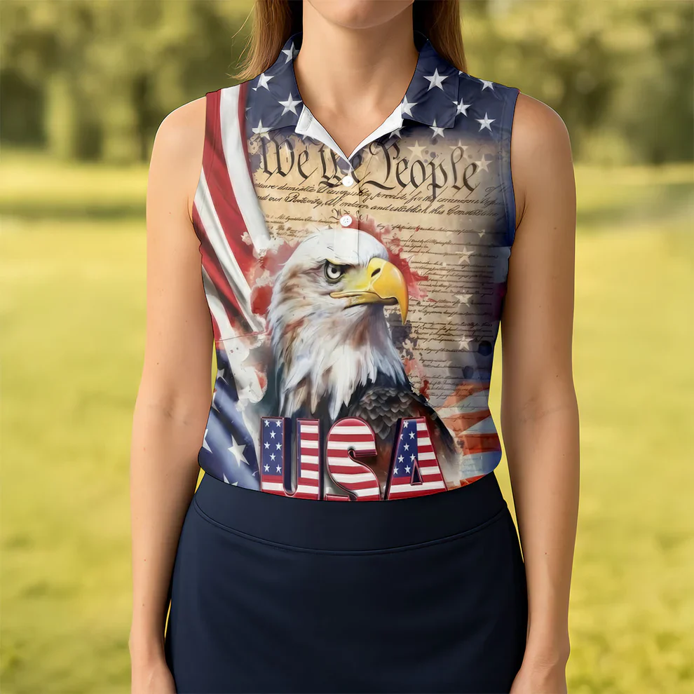We The People Bald Eagle USA 250th Anniversary Polo Shirts 4th Of July Patriotic