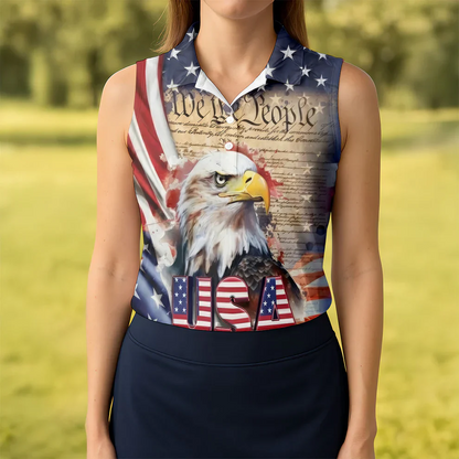 We The People Bald Eagle USA 250th Anniversary Polo Shirts 4th Of July Patriotic