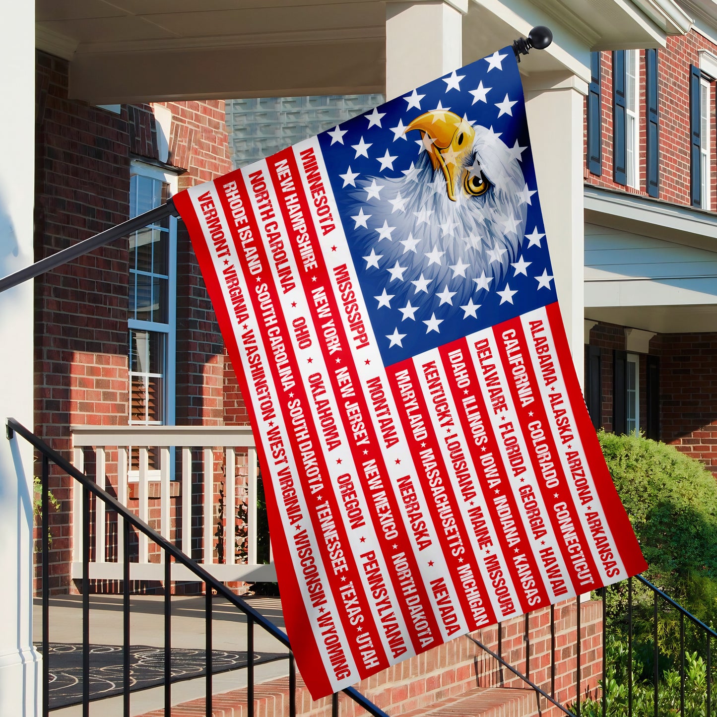 Patriotic 250th Anniversary 50 States Eagle America Flag