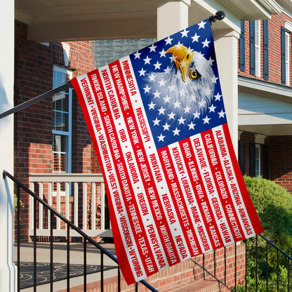 Patriotic 250th Anniversary 50 States Eagle America Flag