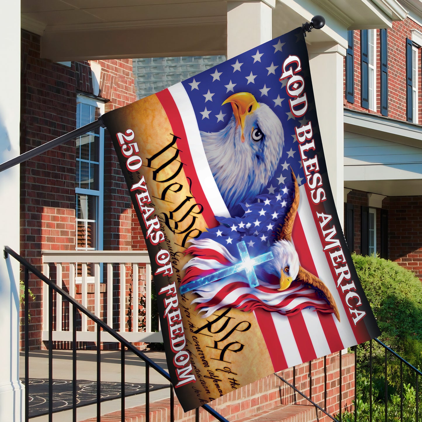 250 Years of Freedom Flag, We the People, God Bless America
