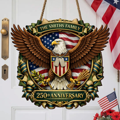 Custom Camouflage Army Eagle 250th Anniversary Wood Sign
