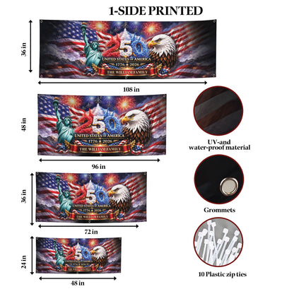 Custom Outdoor Banner – Personalized America 250th Gifts for Family
