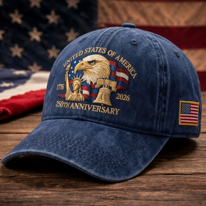 American 250 Years Anniversary Patriotic Eagle Liberty Cap