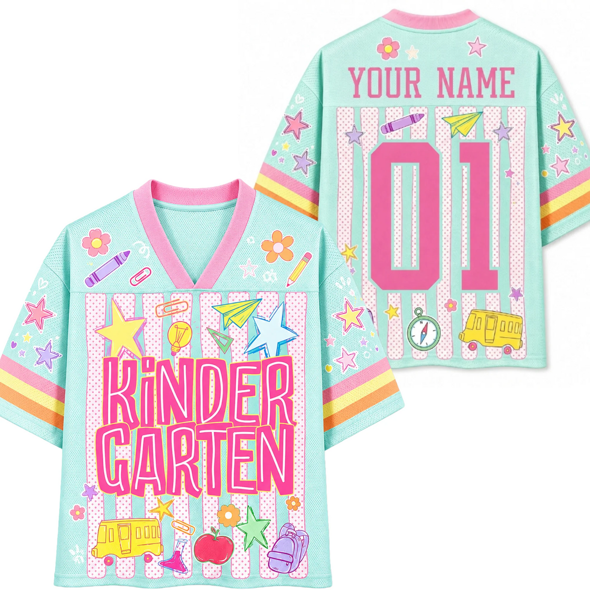 Custom Teacher Mesh Jersey, Personalized Back-to-School Shirt
