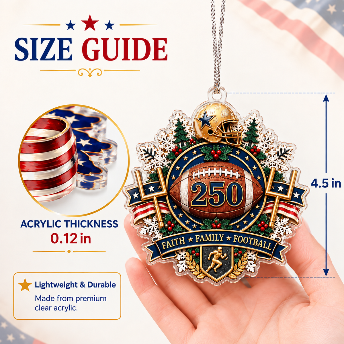 250th Anniversary Sports Heritage Acrylic Ornaments – Keepsake Gifts for Sports Fans