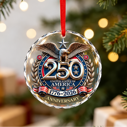 250 Anniversary Christmas Ornament-Glass  250 Anniversary USA Merchandise