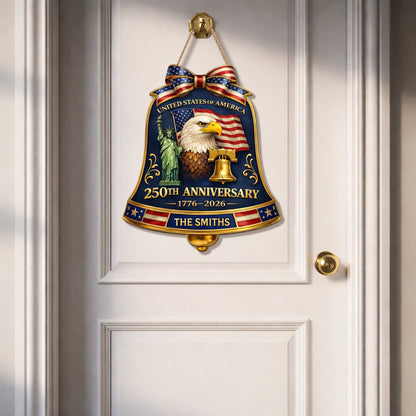 Custom Wood Sign - Personalized America 250th Anniversary Gifts For Mom, Dad, Brother, Sister, Kids