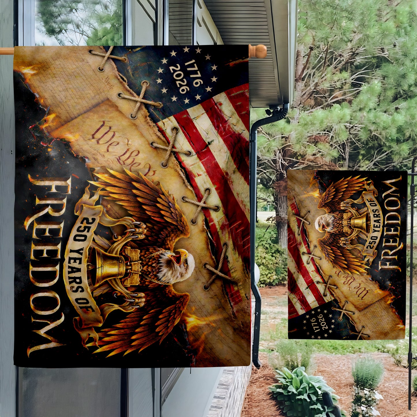 America 250 Freedom Eagle Flag, Patriotic 1776 2026 We The People Outdoor Flag