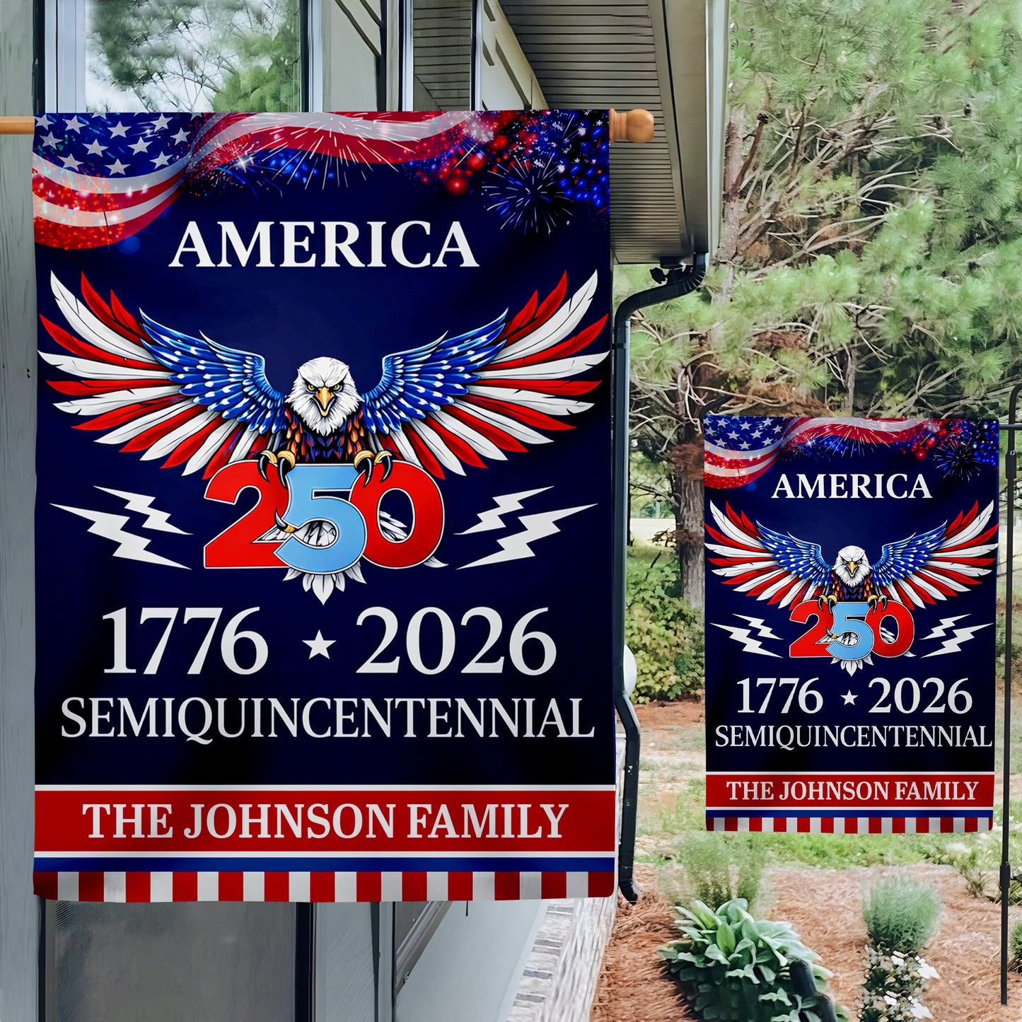 Custom 250 Years America Semiquincentennial Garden Flag