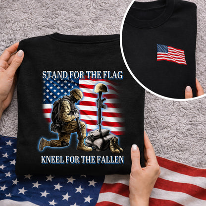 [Two Side] Stand for the Flag, Kneel for the Fallen - US Veteran Tee