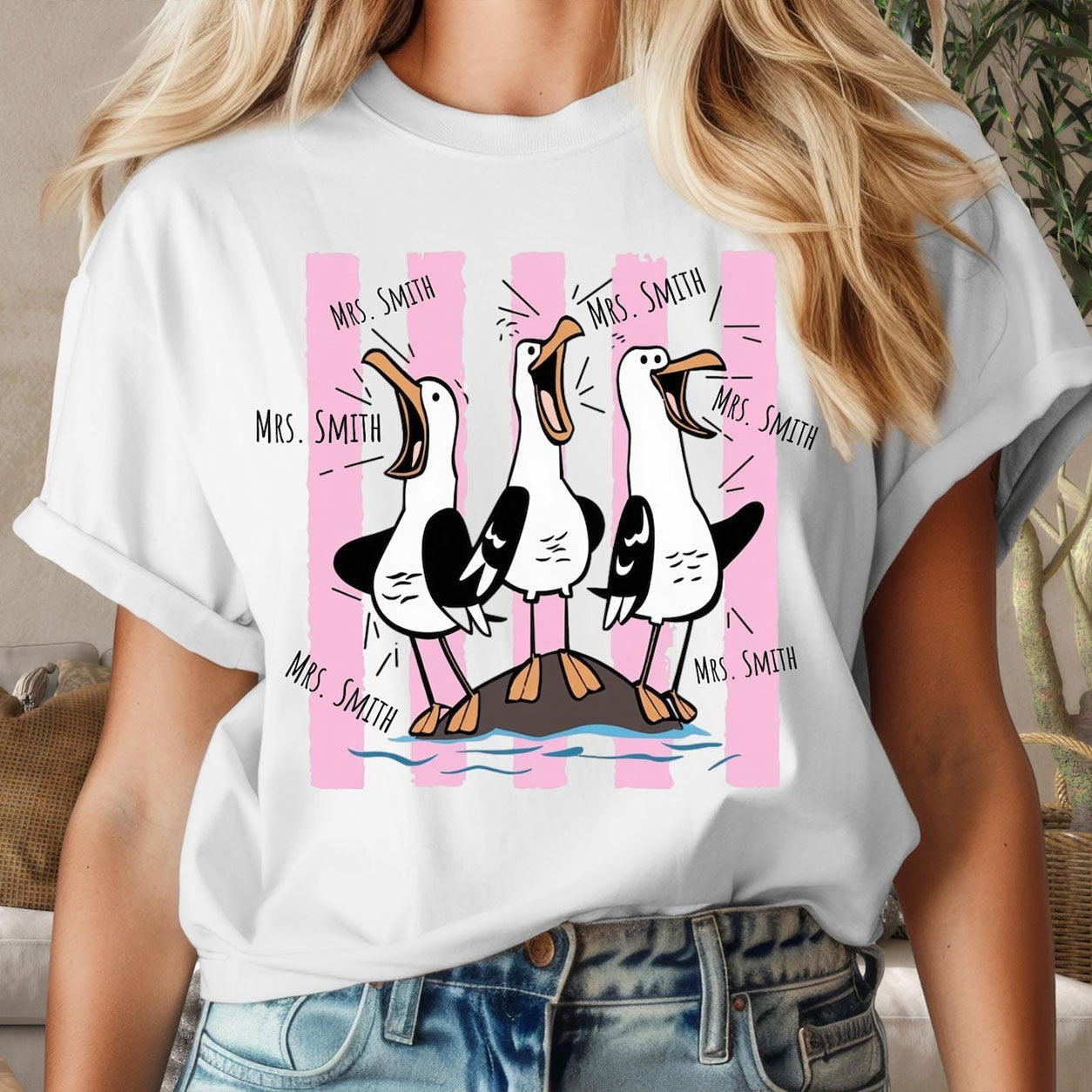 Custom Funny Teacher Shirt, Screaming Seagulls T-Shirt