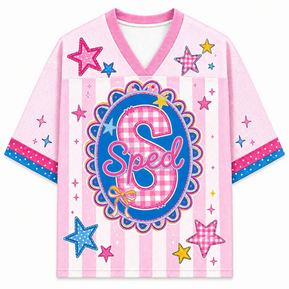 Custom Preppy Team Pink Stripes, Nurse, Teacher, Para Mesh Jersey