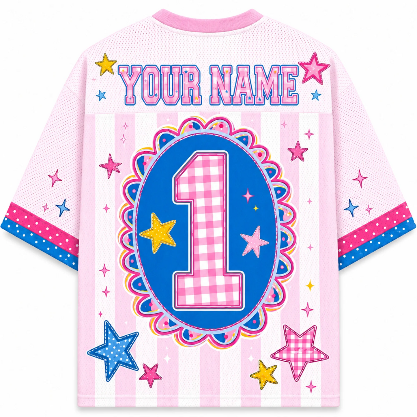 Custom Preppy Team Pink Stripes, Nurse, Teacher, Para Mesh Jersey
