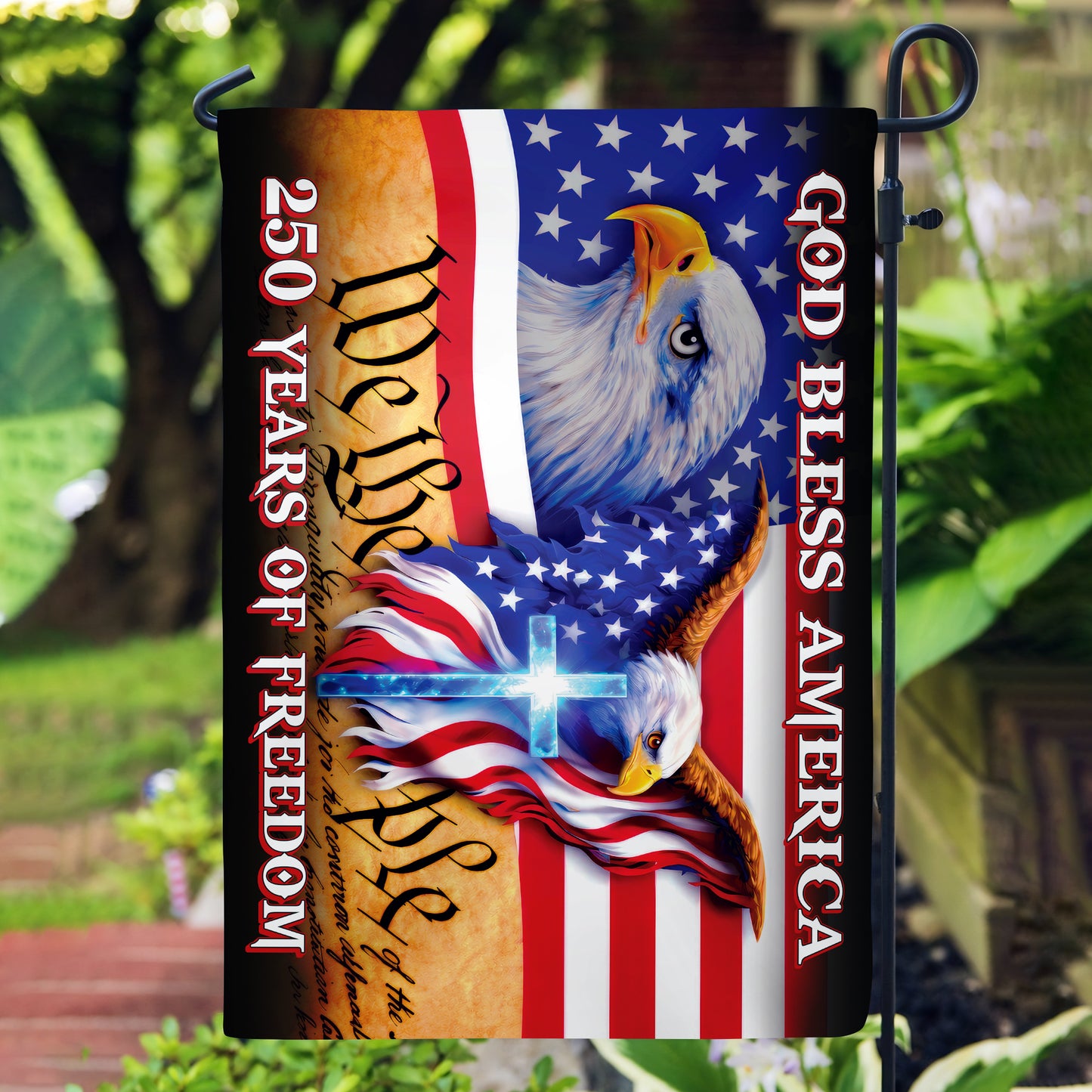 250 Years of Freedom Flag, We the People, God Bless America